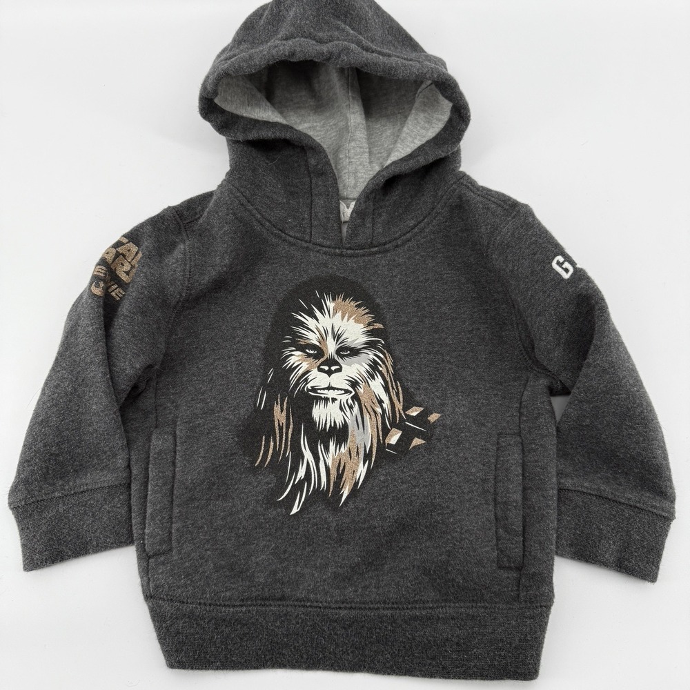 Star Wars Gap Hoodie Size 18-24 Months "Chewie" Logo Gray